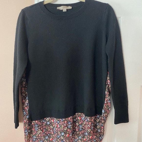 LOFT Mixed Media Sweater/Blouse - Size M - Picture 1 of 4